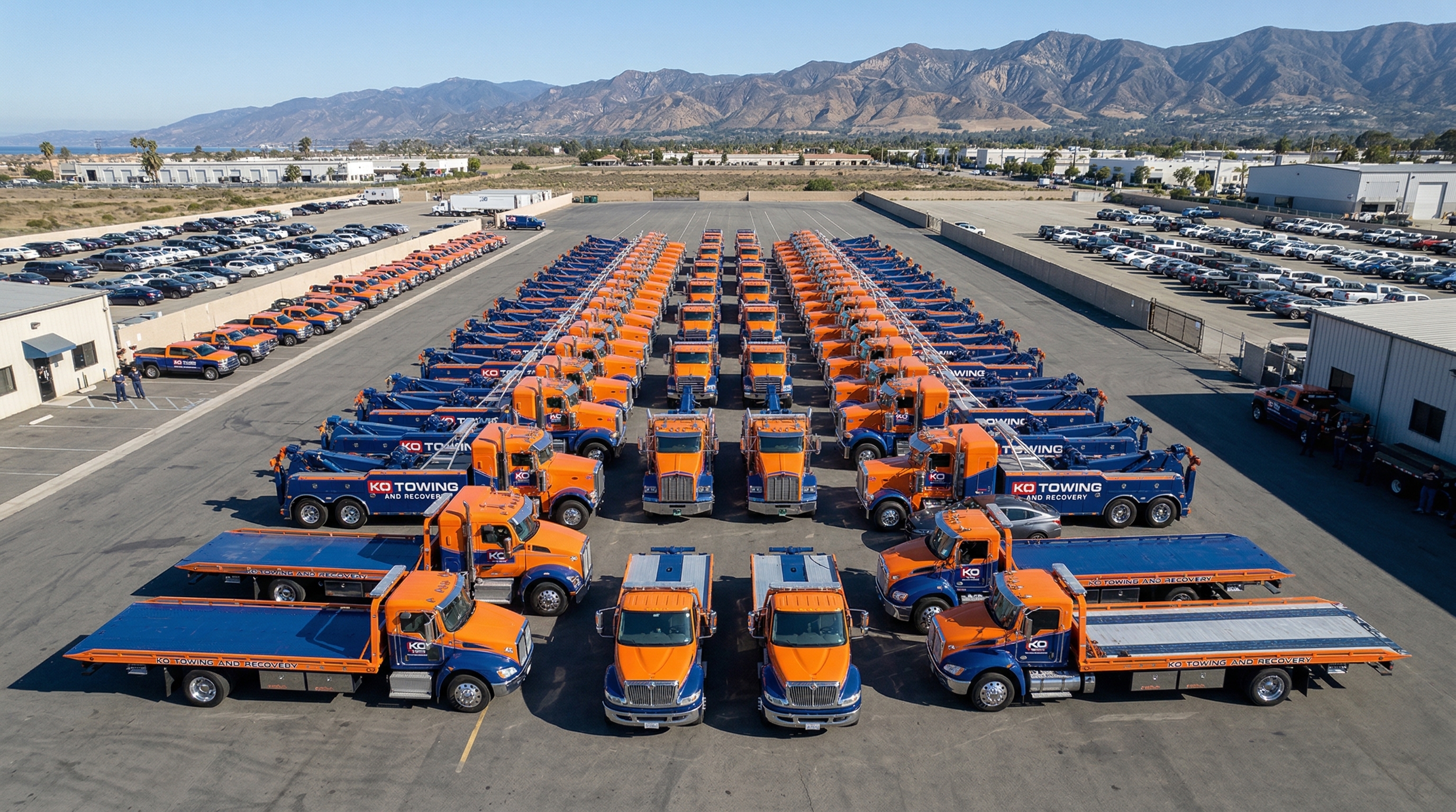 KO Towing & Recovery fleet of 45 professional tow trucks